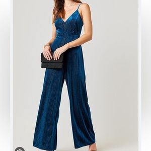NWT Francesca’s Velvet Jumpsuit